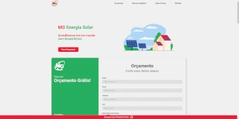 MG Energia Solar Landing Page
